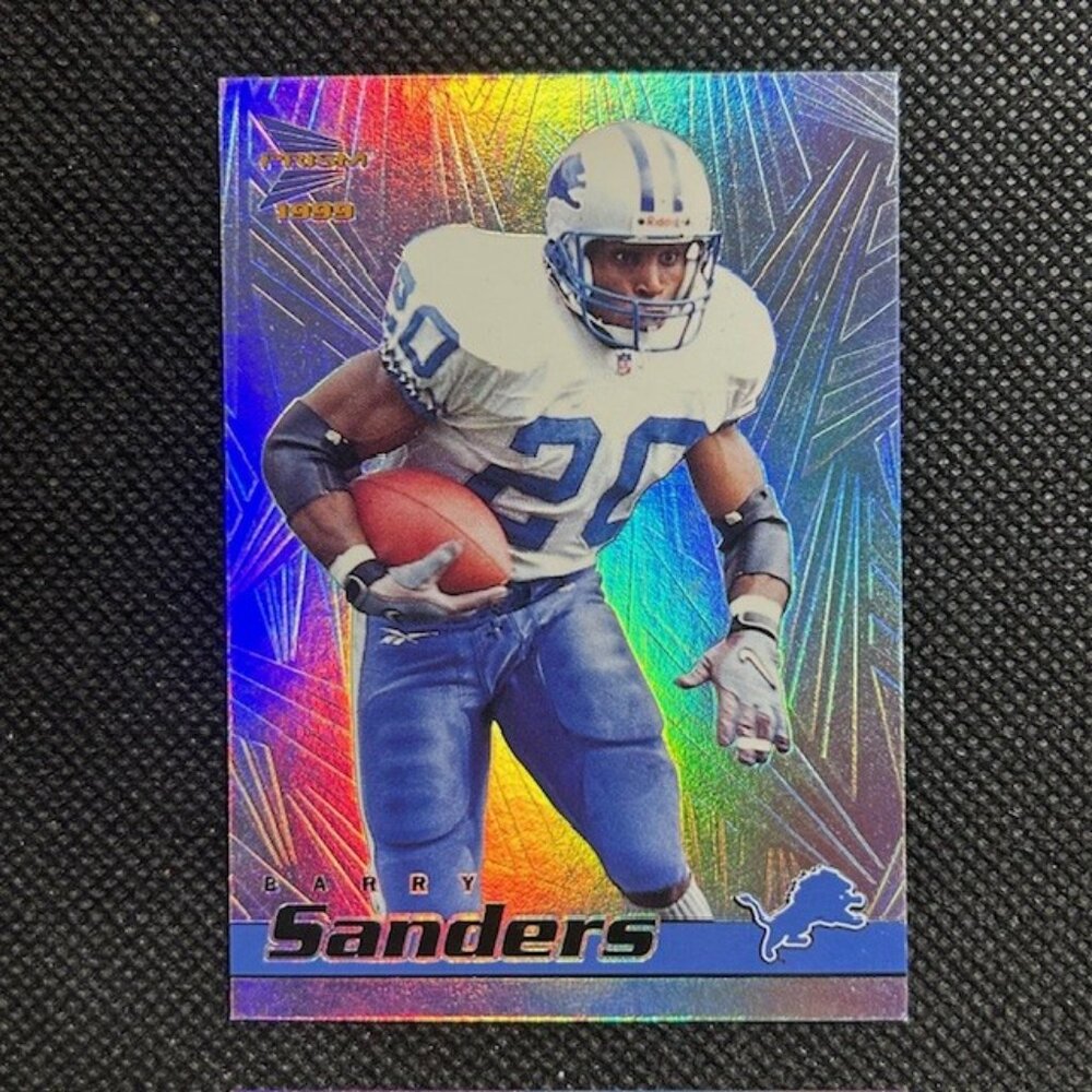 1999 Pacific Prism Barry Sanders Holo Silver Card 54 Detroit Lions HOF